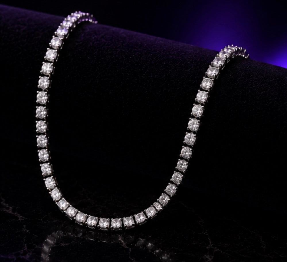 Moissanite Tennis Chain (White Gold)